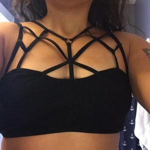 Black strappy top